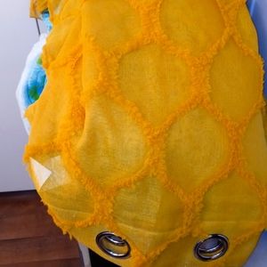 Four Mustard Yellow Curtain Panels